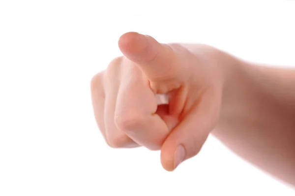 Index finger pointing at viewer — Stock Photo, Image