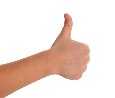 Çocuk el başparmak kırpma yolu dahil göstermek yukarıya