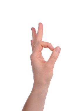 kadının el showind iyi izole işareti