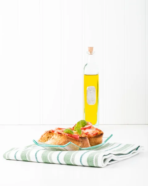 Crostini en olijfolie — Stockfoto