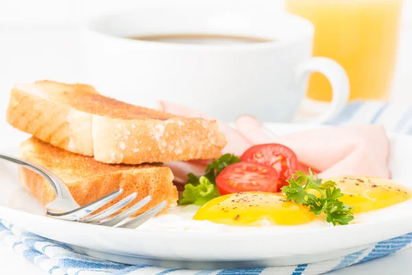 Ham and Eggs Closeup — Stock Photo, Image