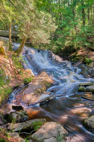 Fotografía Potts Falls Bracebridge Ontario Mirando Hacia Las Cataratas Aguas — Foto de Stock