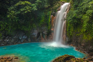 Beautiful Rio Celeste Waterfall clipart