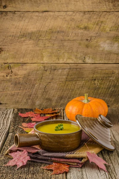 Tigela de sopa de abóbora — Fotografia de Stock
