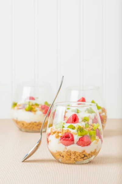 Muesli yoghurt en Fruit — Stockfoto