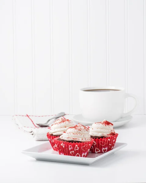 Három Valentin cupcakes — Stock Fotó