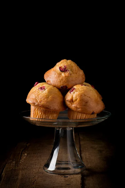 Citrónové brusinkovou Muffin portrét — Stock fotografie
