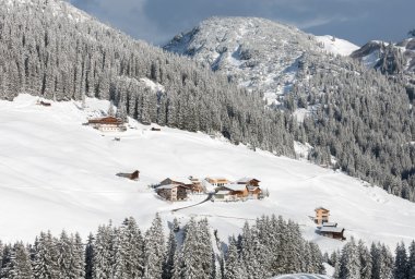 Chalets ve çiftlik evleri, Mount Biberkopf Warth kulüpler Alberg,: Vorarlberg, Austria