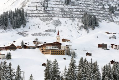 Pitoresk Alp Köyü, Warth-Schrocken, Avusturya