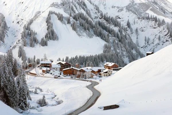 Małe wioski Nesslegg, w Schröcken, Austria — Zdjęcie stockowe