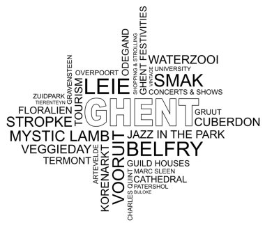 ghent bulut kelime, vektör
