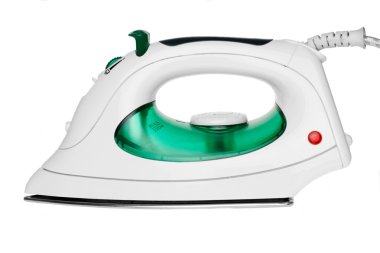 Modern yeşil Buhar düz-demir. Beyaz izole