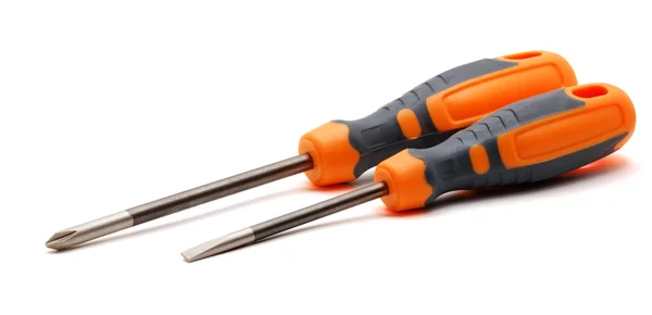 İki portakal Tornavidalar. Beyaz arka plan üzerinde izole