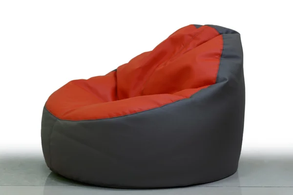 Pouf marrone rosso su bianco Immagine Stock