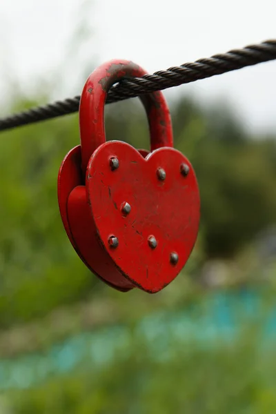 Red Heart Lock — Stock Photo, Image