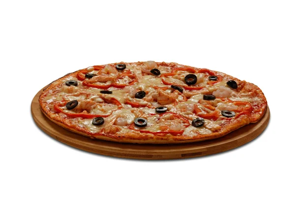 Pizza Gambretti. Beyaz arka plan üzerinde
