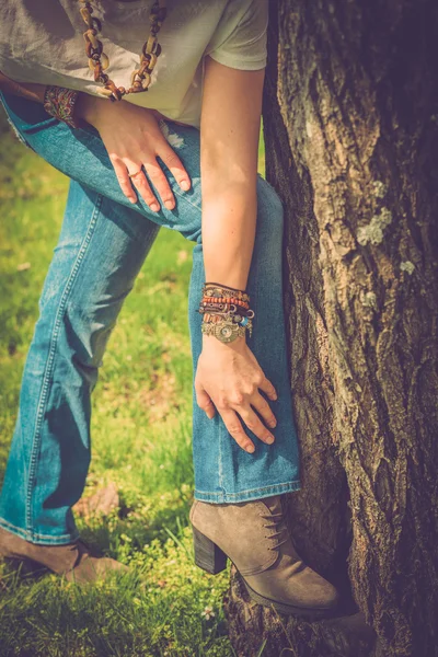 Boho style girl — Stock Photo, Image