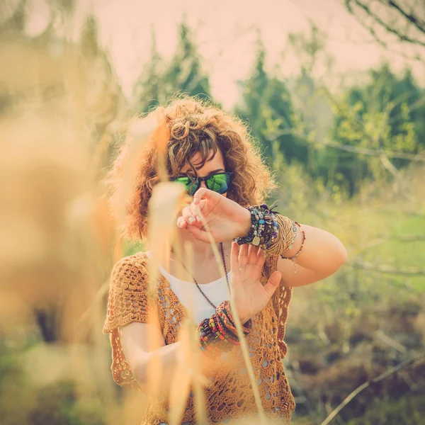 Boho style girl — Stock Photo, Image