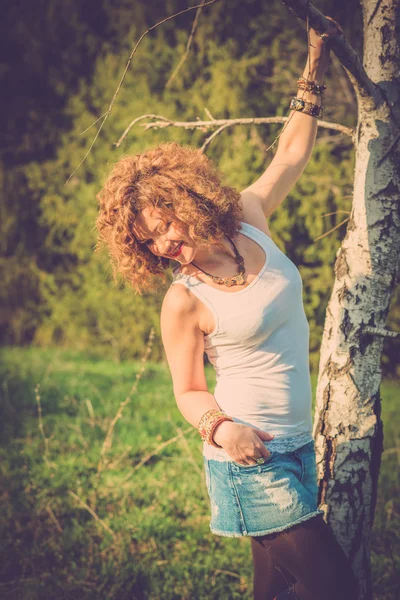 Boho style girl — Stock Photo, Image