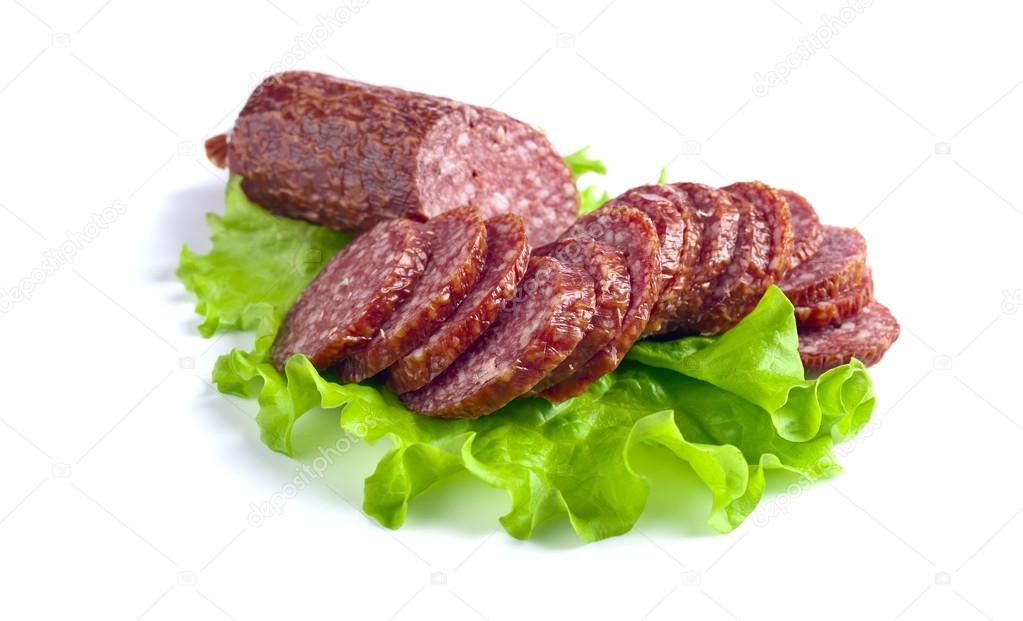  salami isolated on white background