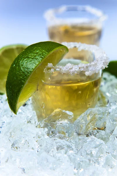 Tequila com sal e limão — Fotografia de Stock