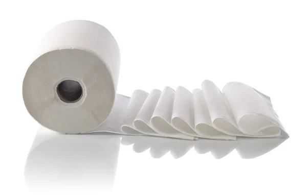 Toalha de papel isolada em branco — Fotografia de Stock