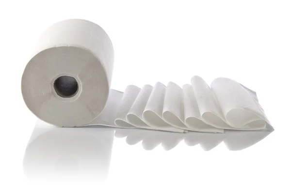 Toalla de papel aislada en blanco — Foto de Stock