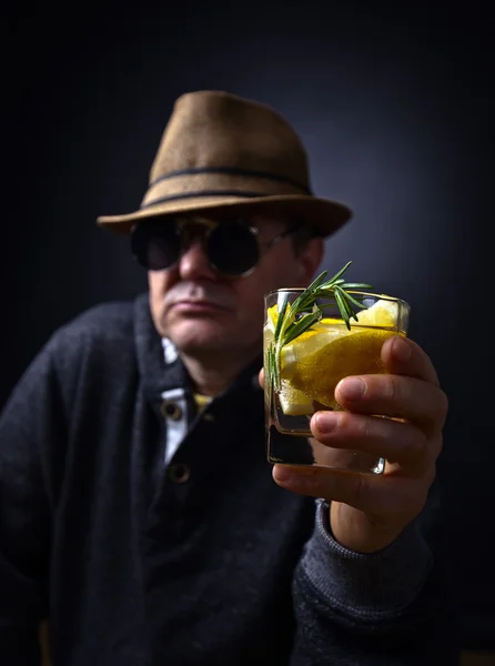 Glass of lemon drink — Stock Photo, Image