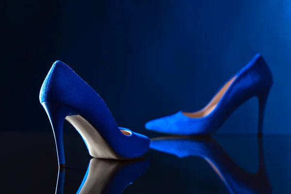 Blue female shoes — Stock Photo, Image