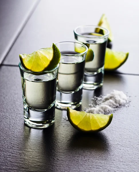 Tequila, lime och salt — Stockfoto