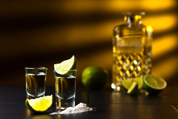 Tekila, limon ve tuz — Stok fotoğraf