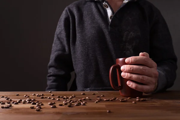 Mug of hot coffee — Stock Photo, Image