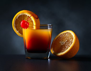 cocktail Tequila sunrise and orange clipart