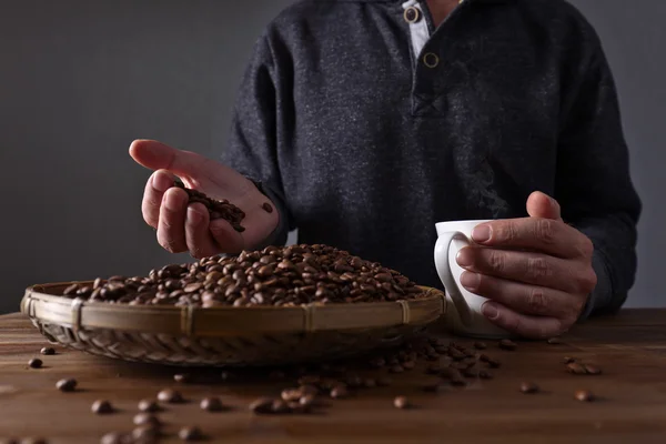 Mug of hot coffee — Stock Photo, Image