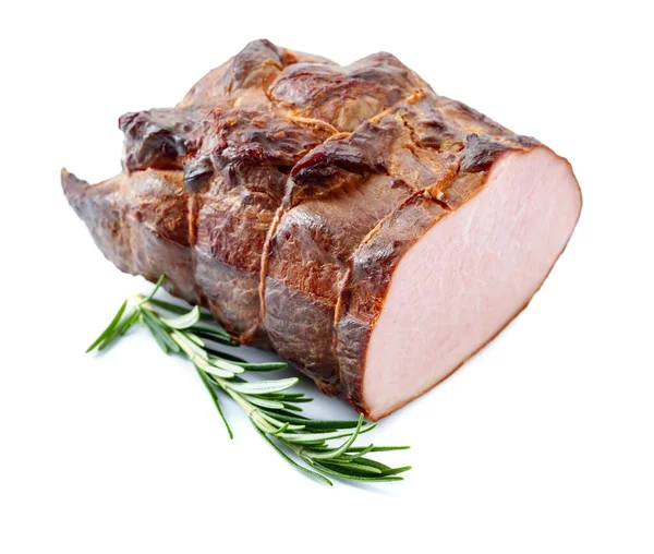 Ham Rosemary Isolated White Background — Stock Photo, Image