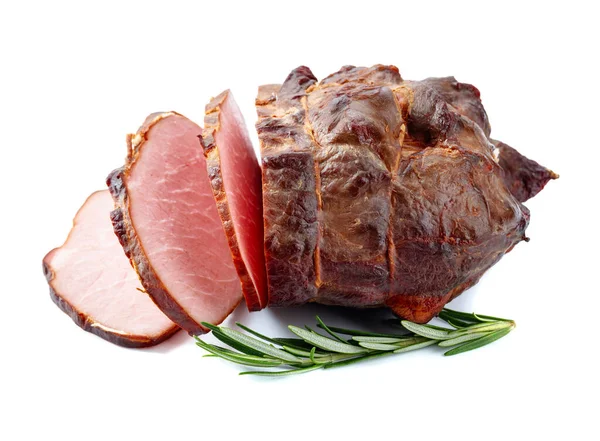 Ham Rosemary Isolated White Background — Stock Photo, Image