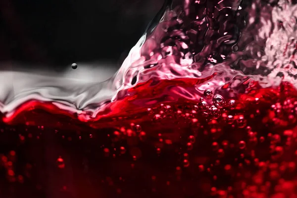 Vino Tinto Sobre Fondo Negro Salpicaduras Abstractas — Foto de Stock