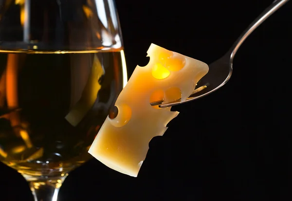 Käse und Wein — Stockfoto