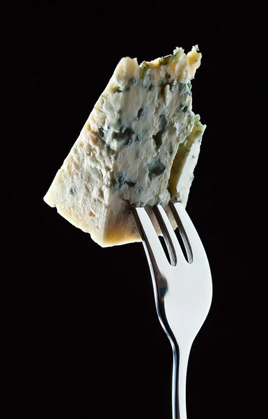 Cheese on a fork — Stock Photo, Image