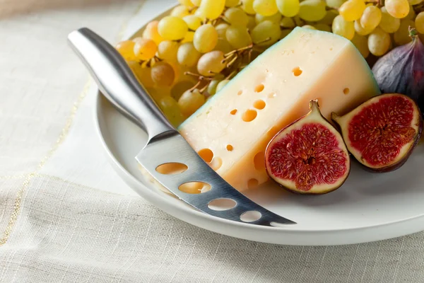 Cheese with fruits — Stock Photo, Image