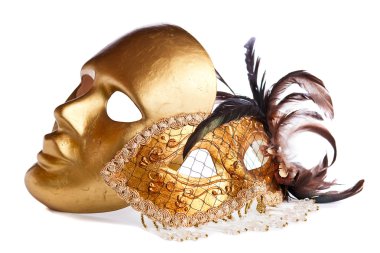  Venedik Maske üzerinde beyaz izole 