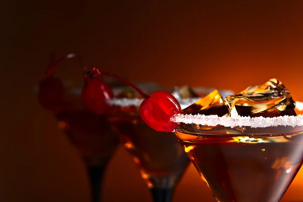 Cocktail with cherry — Stock Photo, Image