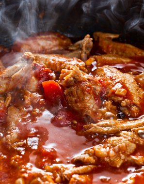 Domates Sos haşlanmış tavuk