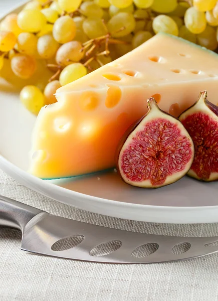 Cheese with fruits — Stock Photo, Image