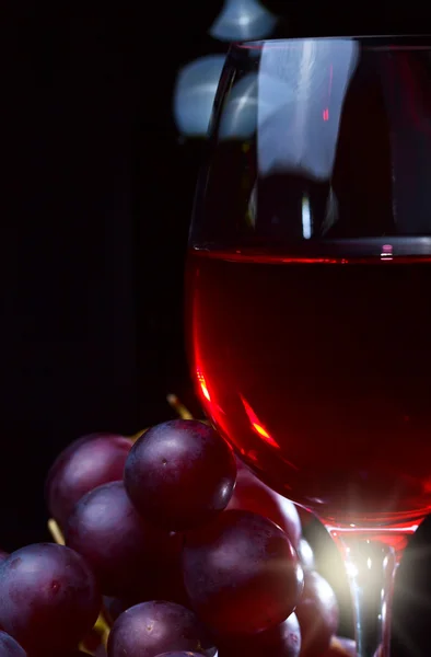 붉은 포도주와 포도 — 스톡 사진