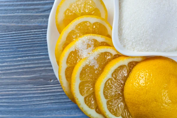 Limão com açúcar — Fotografia de Stock
