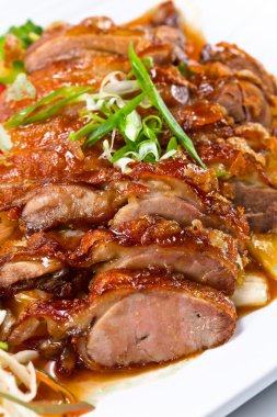 Sebze ile kavrulmuş et. Kore mutfağı.