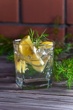 limon ve buz ile alkollü içki 