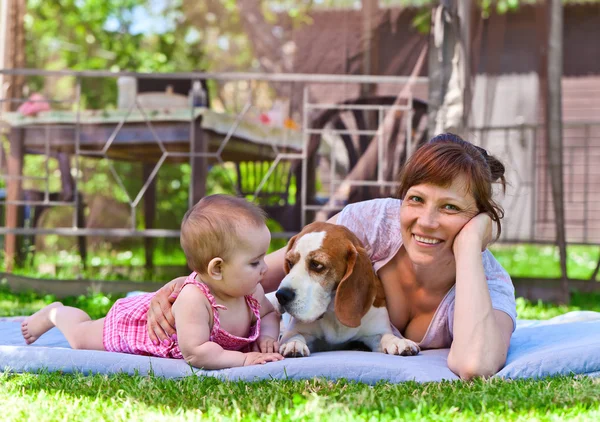 Middle aged woman with little girl — Stock Photo, Image