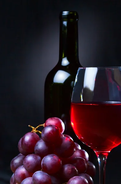 Vino rosso e uva — Foto Stock